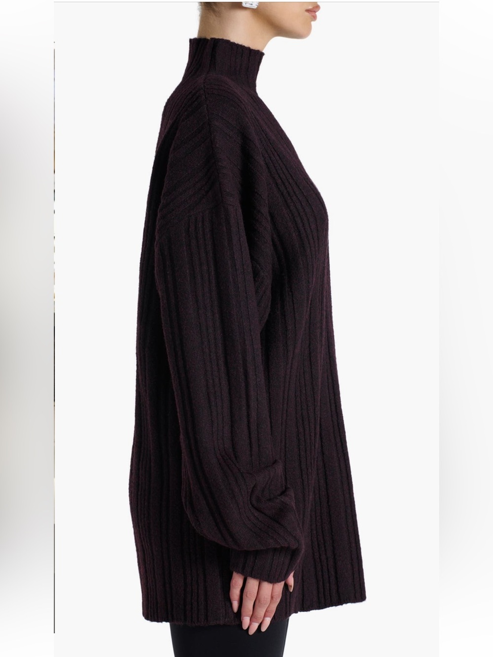 Naked Wardrobe Funnel Neck Sweater XL Black Oversized Knit NWOT - Picture 4 of 10